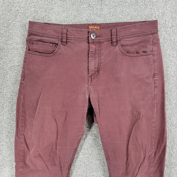 Red Ale by Alesbury Straight Leg Jeans Mens 32/30 Brown Slim Leg Relaxed Denim - Picture 5 of 15